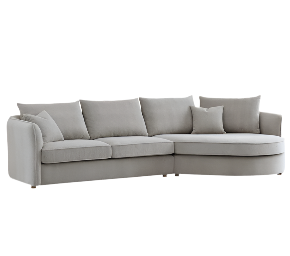 Aluxo Melby Pebble Taupe Boucle Corner Chaise Sofa | 4 Seater